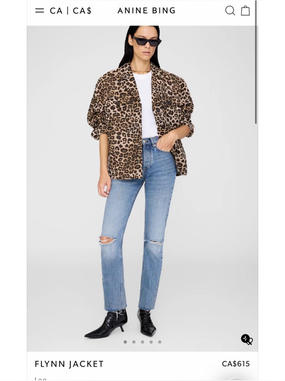Anine Bing Leopard Print Teddy Jacket in Beige and Brown